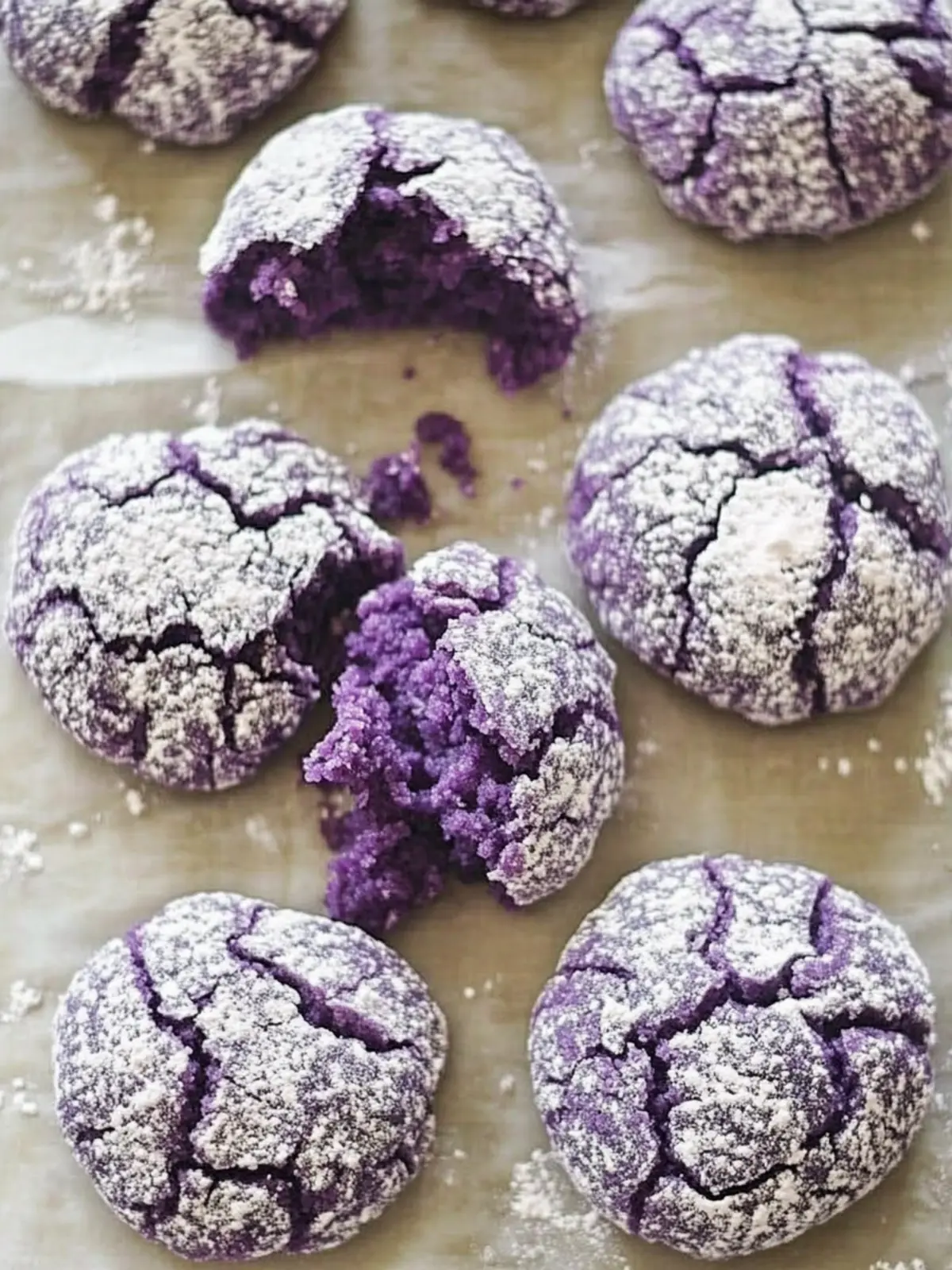 Ube Crinkle Cookies (Filipino Purple Yam Cookies)