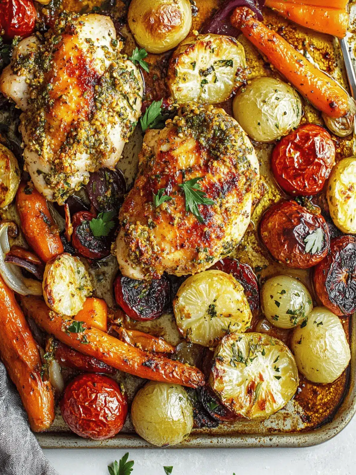 Spicy Harissa Chicken with Roasted Veggies: One-Pan Wonder 2 Spicy Harissa Chicken with Roasted Vegetables on a Sheet Pan