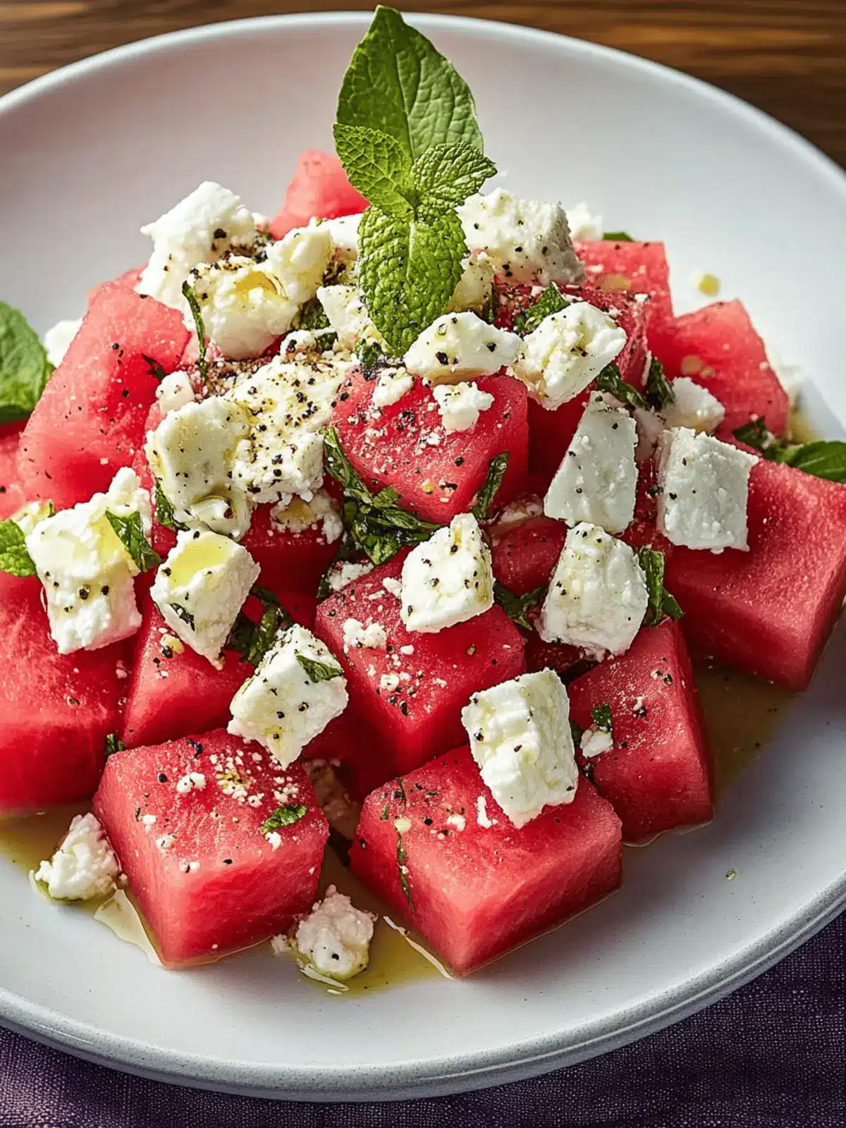 Watermelon Salad with Feta Cheese