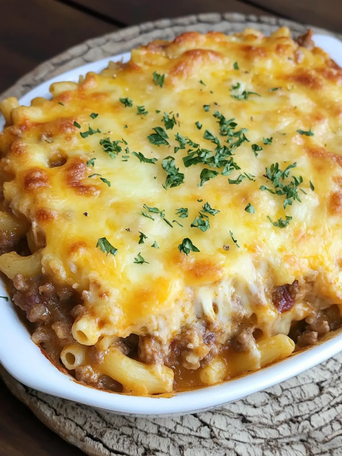 Homemade Beefaroni Casserole With Cheese