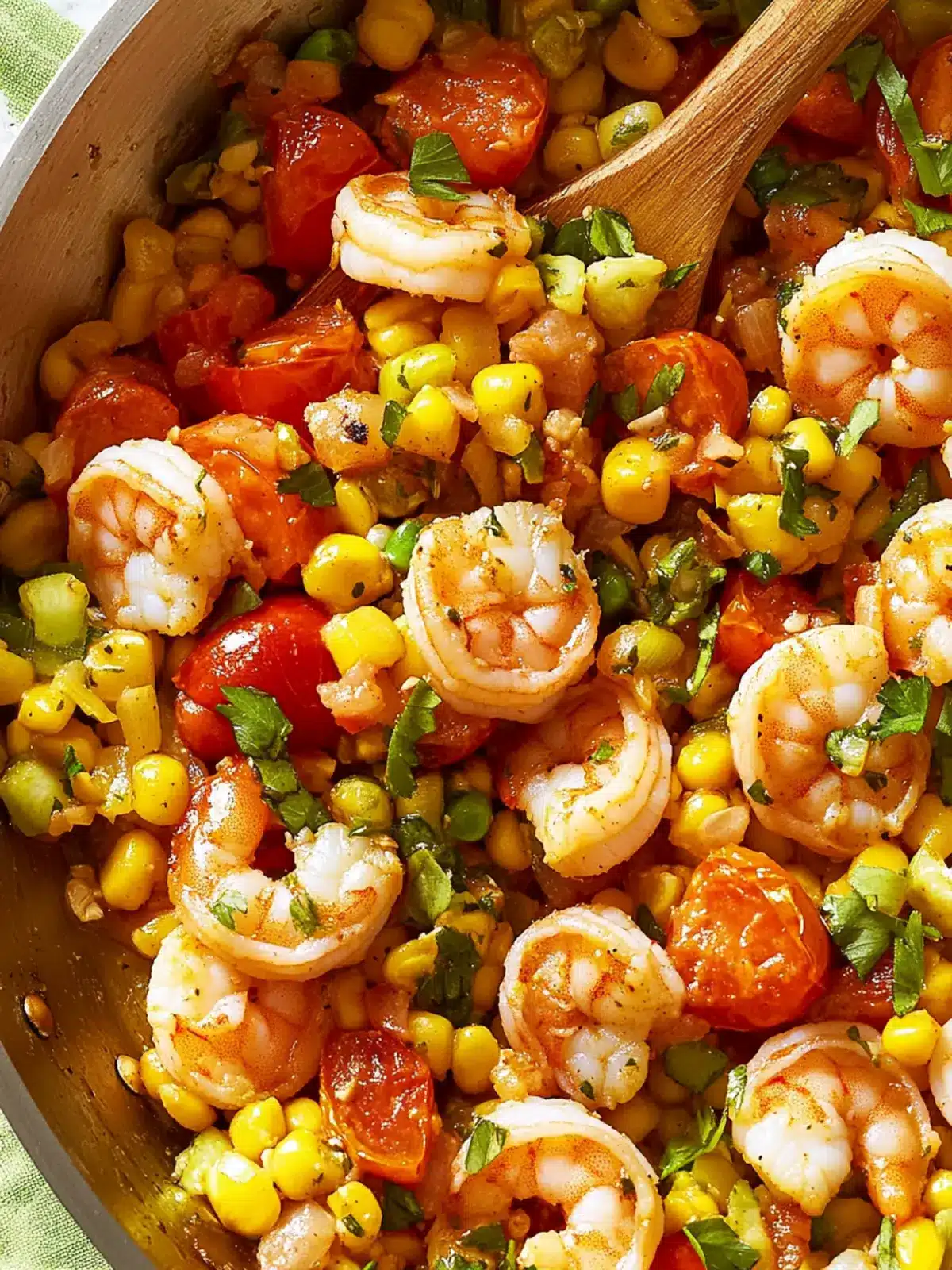 Shrimp & Tomato Succotash Skillet