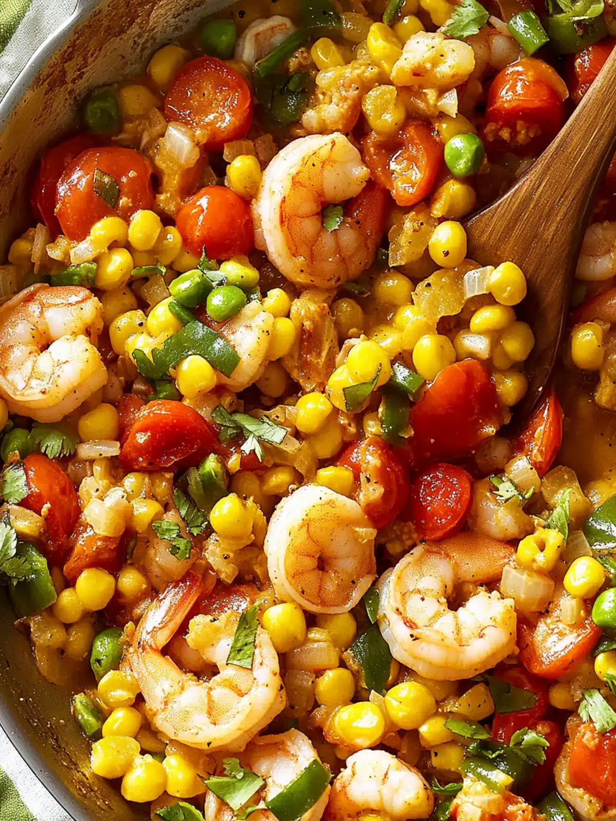Shrimp & Tomato Succotash Skillet