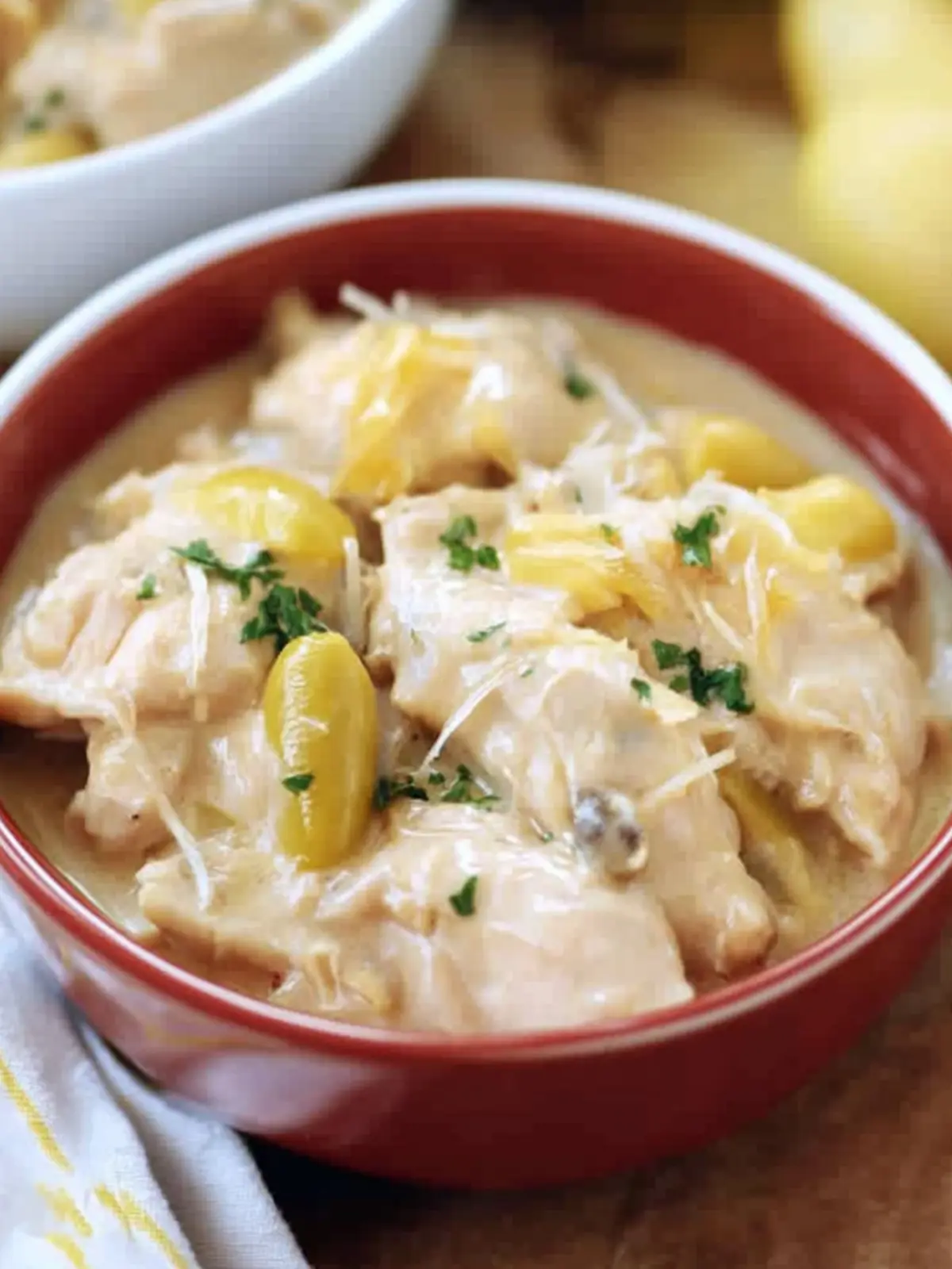 Creamy Slow Cooker Pepperoncini Chicken (Video)