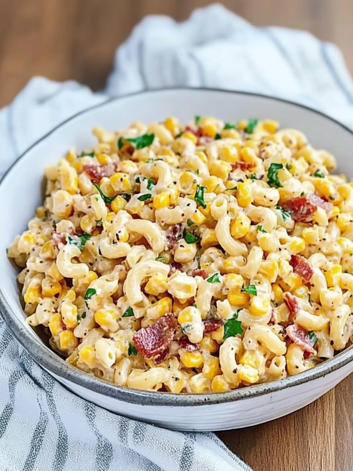 Crack Corn Pasta Salad with Bacon