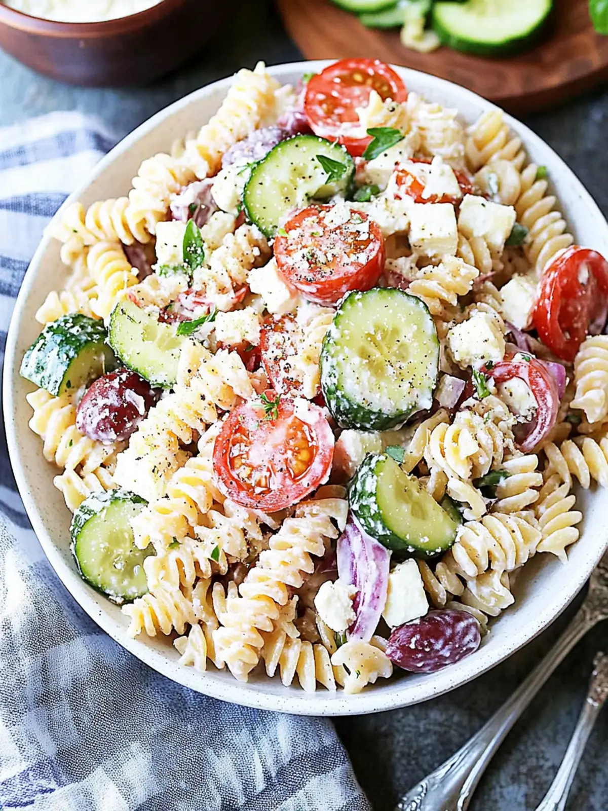 Creamy Greek Pasta Salad