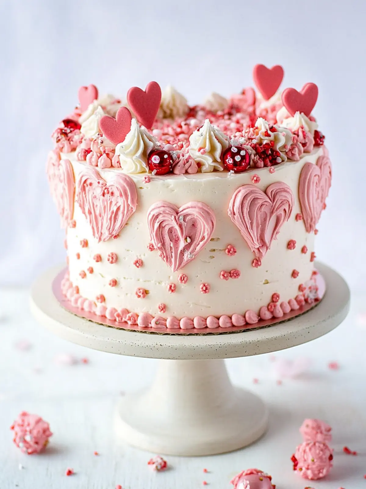Heart Covered Valentine Cake: Impress with a Sweet Surprise 2 Heart Covered Valentine Cake