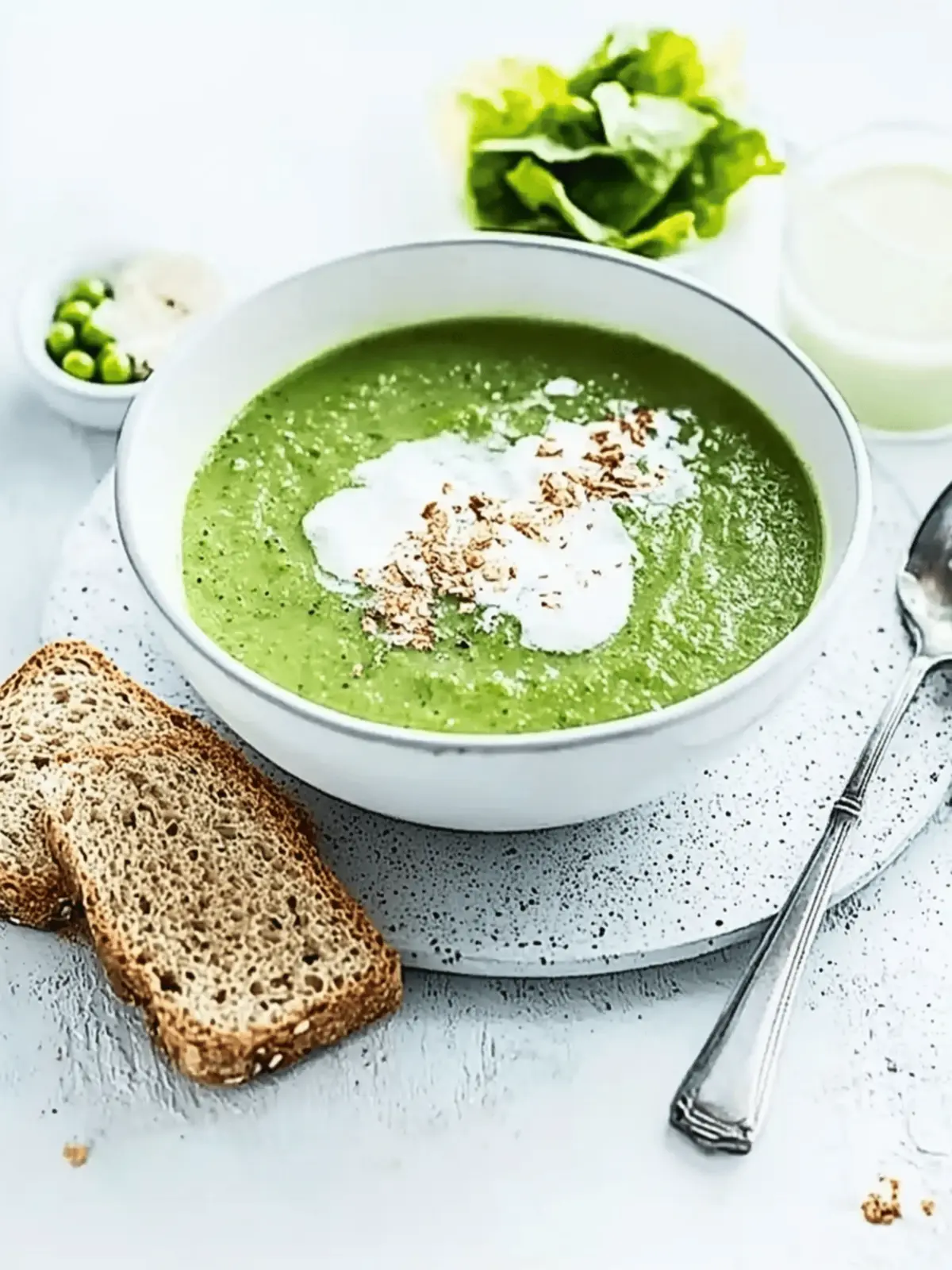 Cucumber, pea & lettuce soup