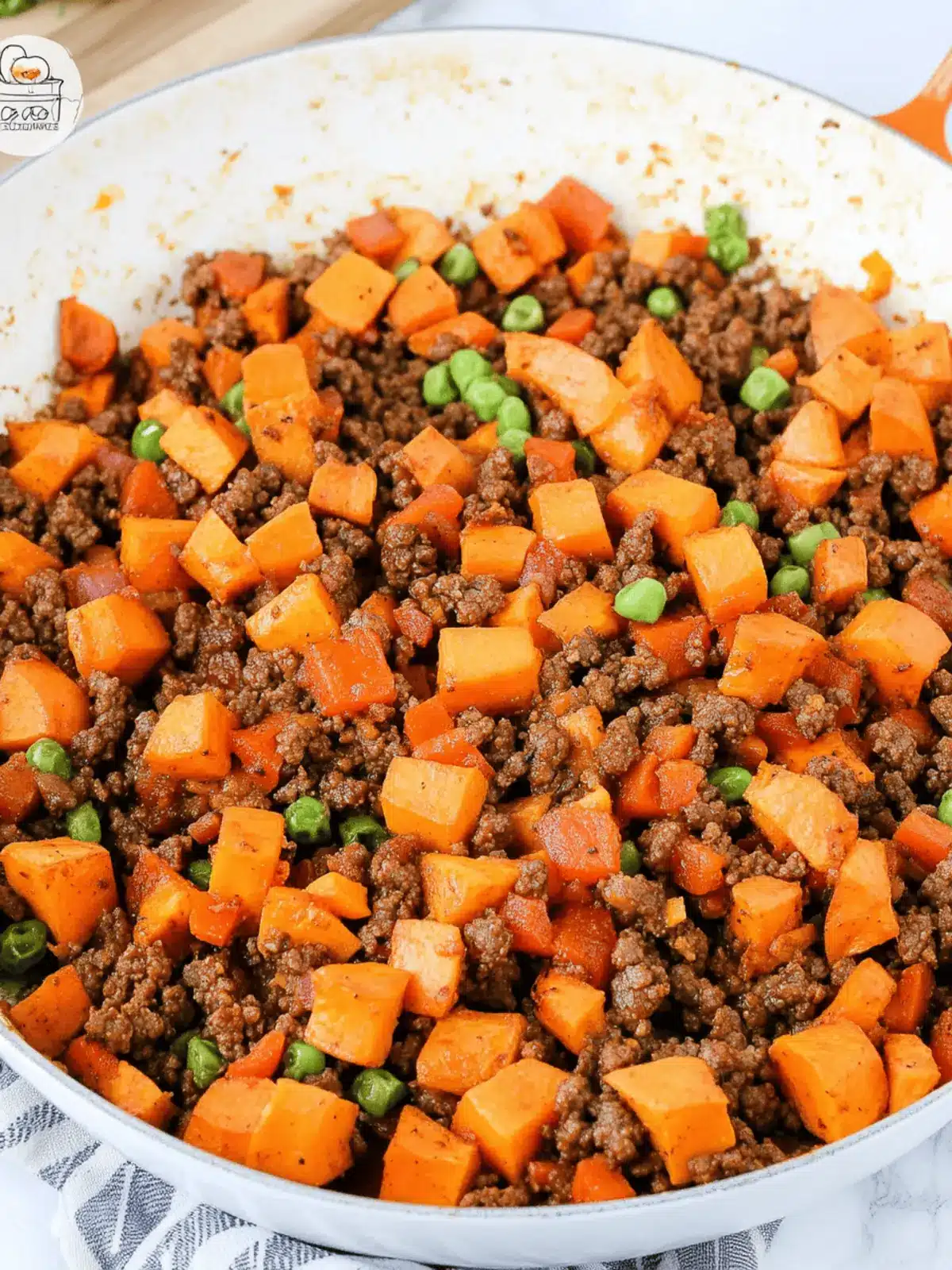 One Pan Ground Beef & Sweet Potato Hash