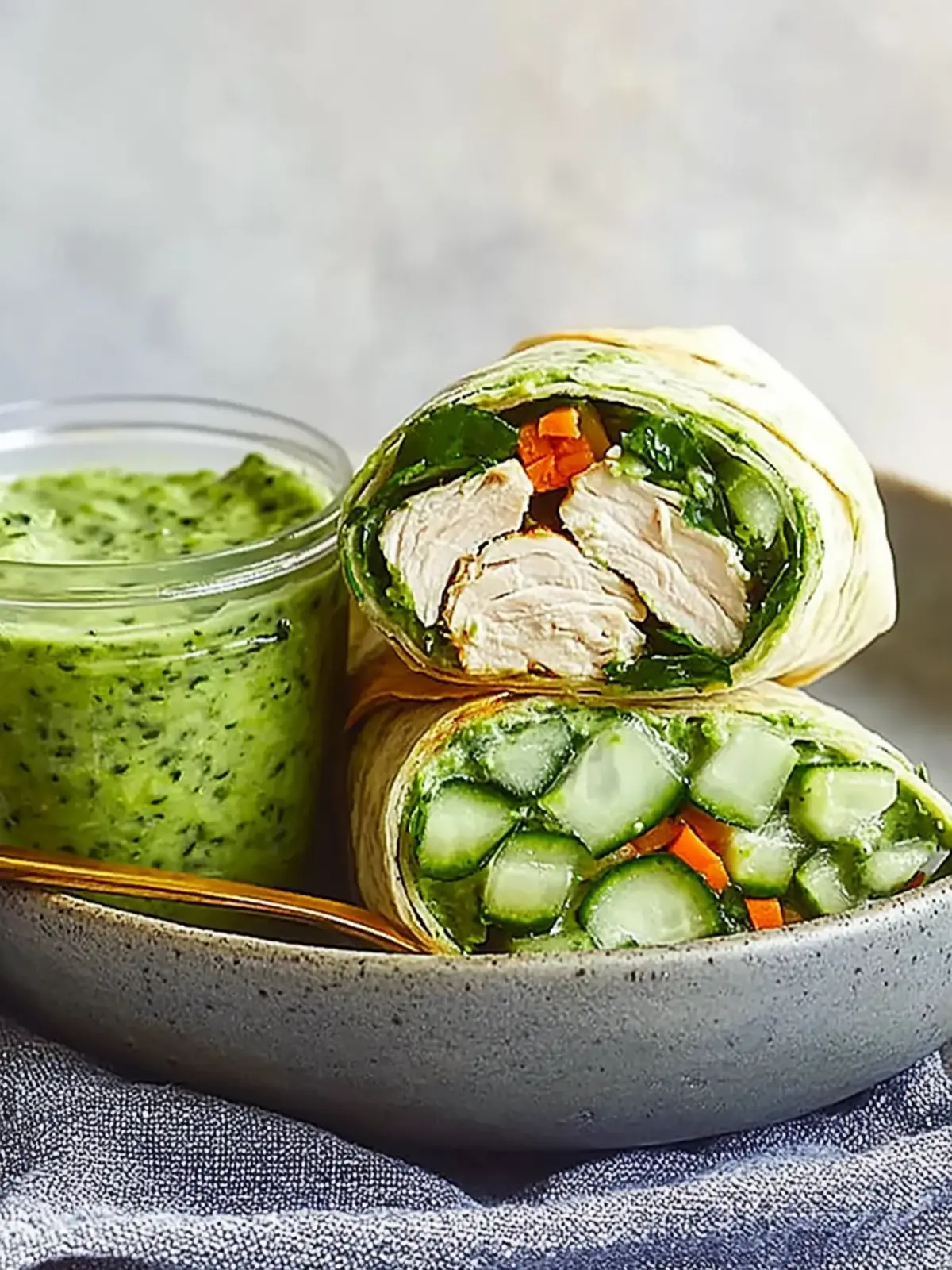 Cucumber-Chicken Green Goddess Wrap