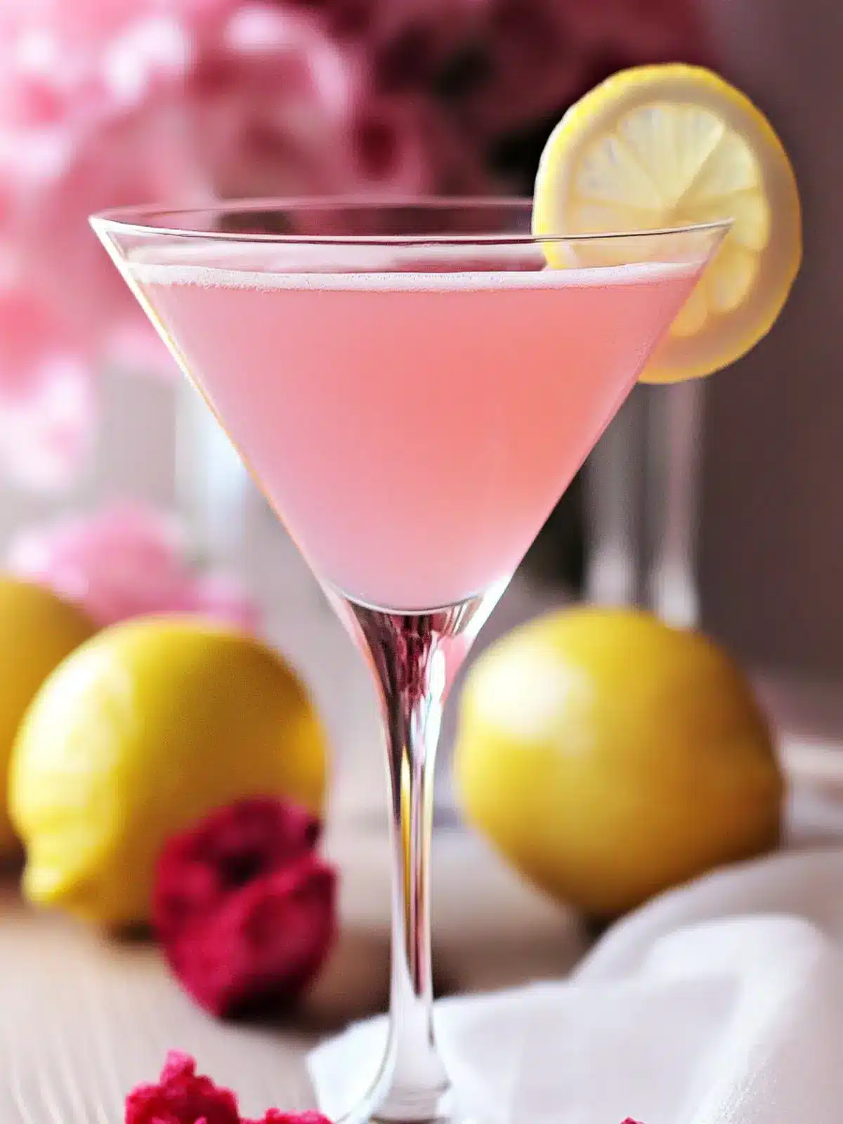Pink Lemon Drop Martini With Pink Whitney Vodka