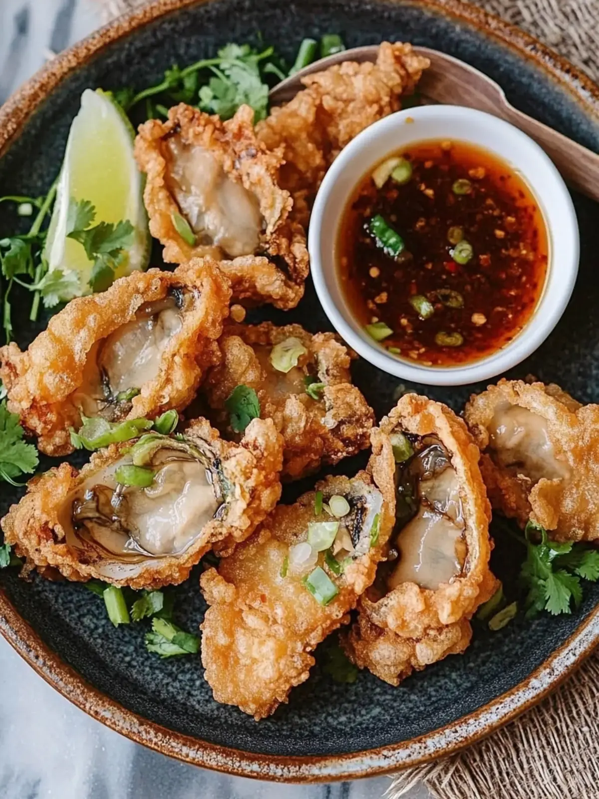 Chinese Deep Fried Oysters with Dipping Sauce