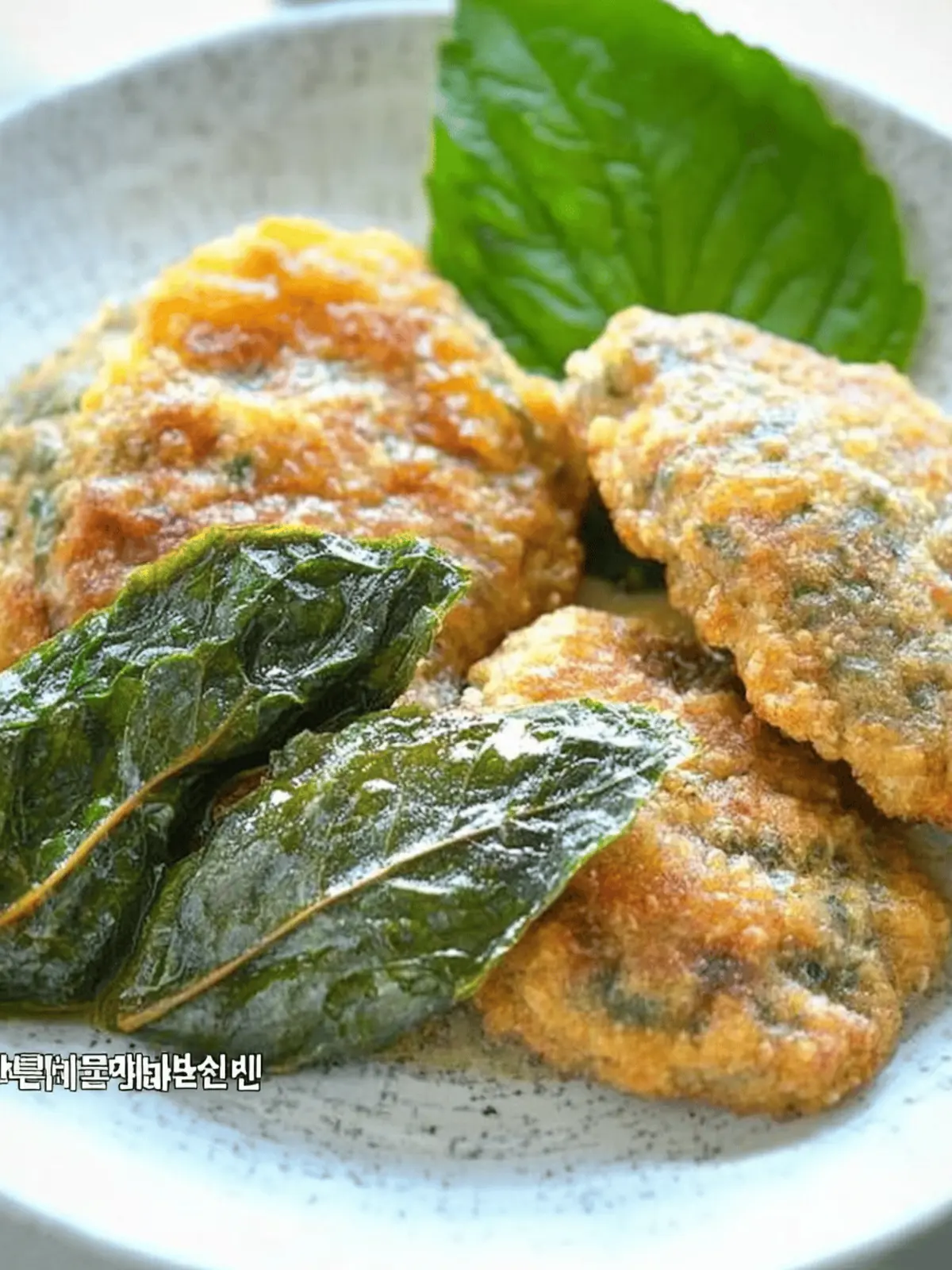 Pan-Fried Beef Patties (Wanja Jeon) and Stuffed Perilla Leaves (Kkaennip Jeon)